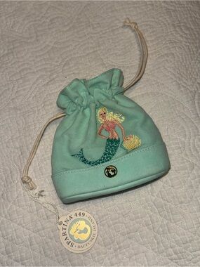 Spartina 449 Mint Green Mermaid Drawstring Pouch